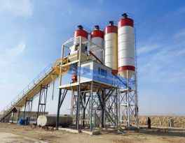 Installation of the HZS90 concrete batching plant 